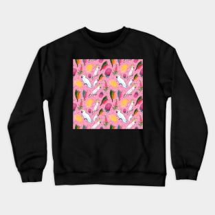 Australian Native Flowers and Birds - Pretty in Pink Crewneck Sweatshirt